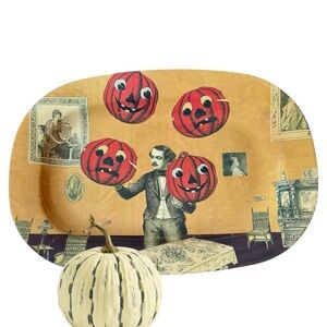 John Derian Feast Your Eyes Pumpkin Juggler 16"x11" Platter 2024 Discontinued